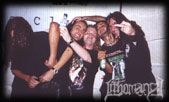 Lithomancy band members together, candid group photo