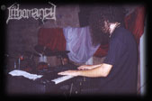 John 'Warslut' at the keyboards, live