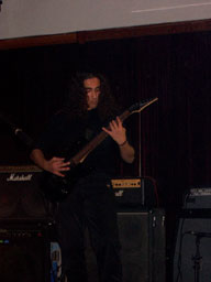 Lithomancy guitarist live with a Marshall stack